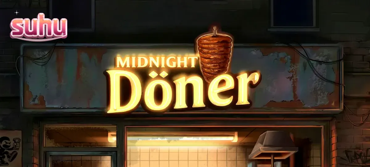Tampilan visual slot Midnight Doner dengan tema kedai kebab