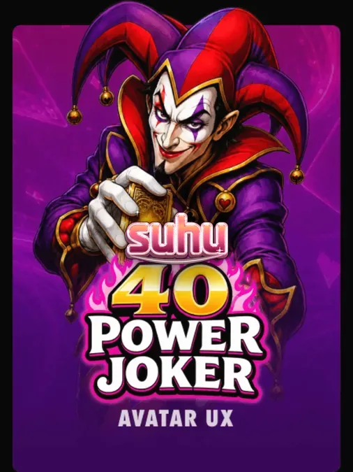 Tampilan visual neon retro pada slot 40 Power Joker